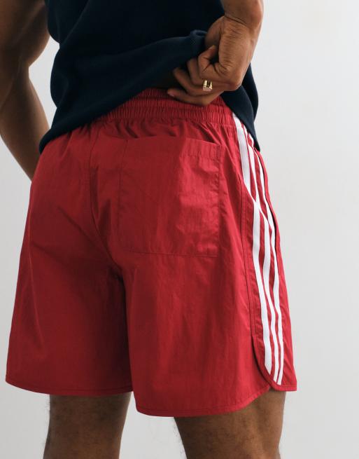 adidas Originals – Three Stripe Sprinter – Röda shorts, 5 av 5