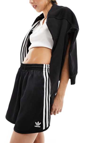 adidas Originals three stripe sprinter shorts in black - view 1