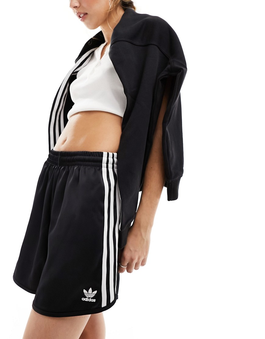adidas Originals three stripe sprinter shorts in black