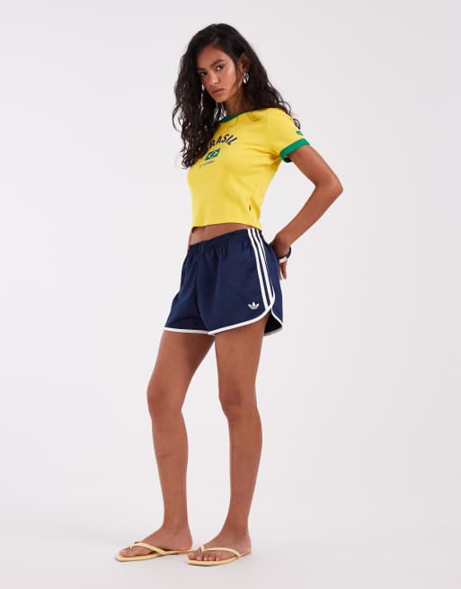 adidas Originals three stripe sprinter shorts in navy, 5 of 5
