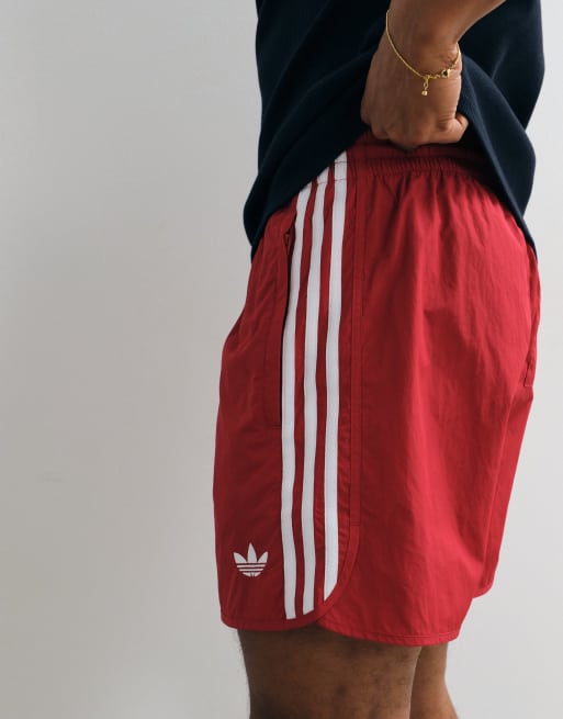 adidas Originals three stripe sprinter shorts in red, 3 of 5