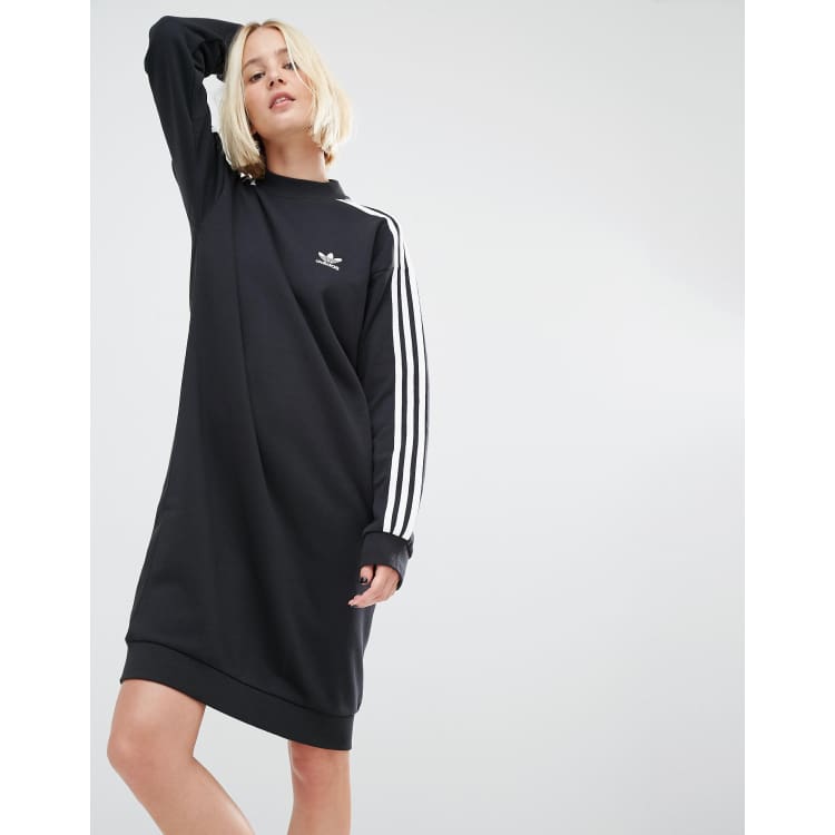 Adidas originals three stripe sweatshirt sale dress