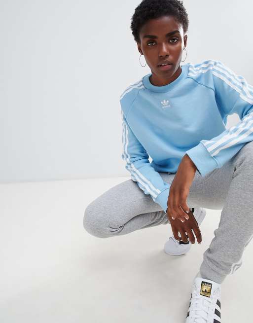 Adidas original outlet three stripe sweatshirt