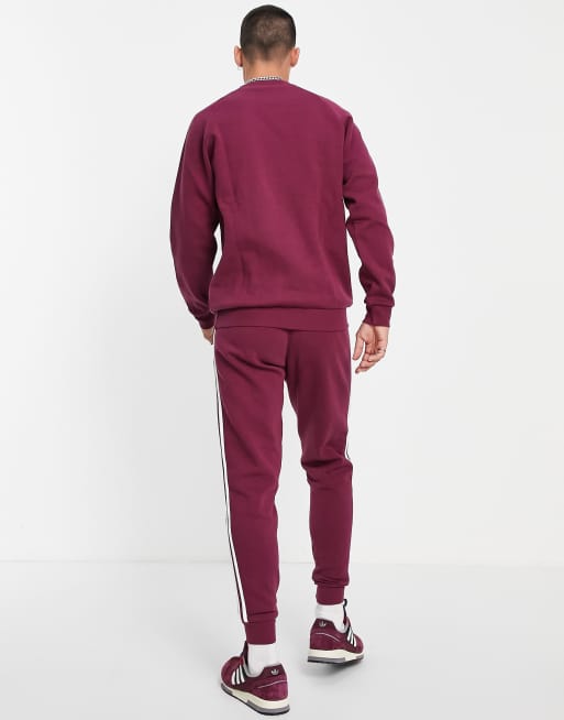 adidas Originals three stripe sweatshirt in plum, 2 of 4