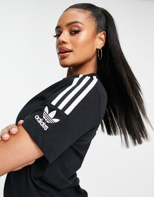 adidas Originals three stripe t-shirt in black  - ASOS Price Checker