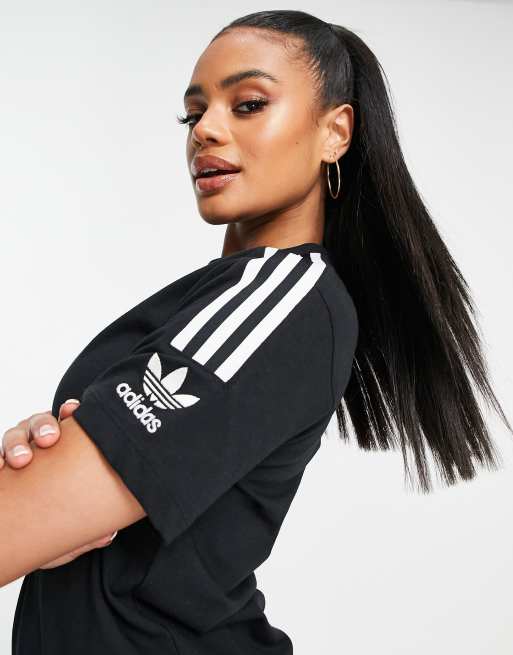 adidas Originals three stripe t-shirt in black | ASOS