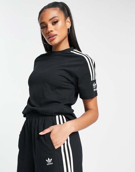 Adidas originals three store stripe t shirt womens