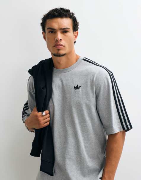 adidas Originals Three Stripe T-Shirt In Gray - view 1