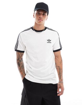 adidas Originals three stripe t-shirt in white | ASOS