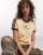 adidas Originals three stripe t-shirt with central retro logo in light yellow