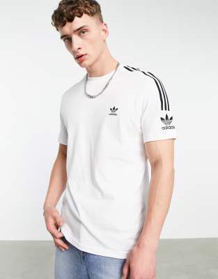 adidas originals 3 stripe t shirt white