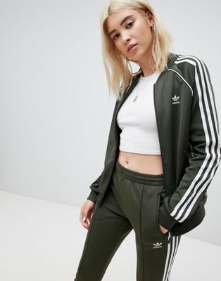 khaki adidas track jacket
