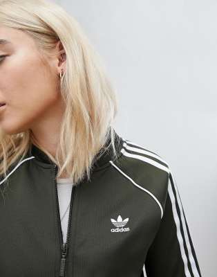 khaki adidas track top