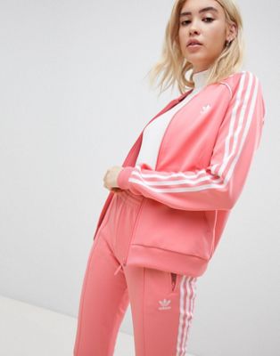 adidas jacket pink stripes