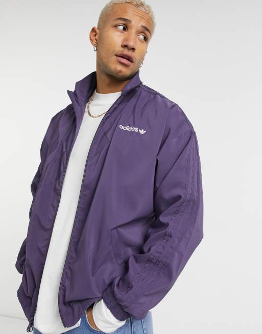 Purple and white store adidas jacket