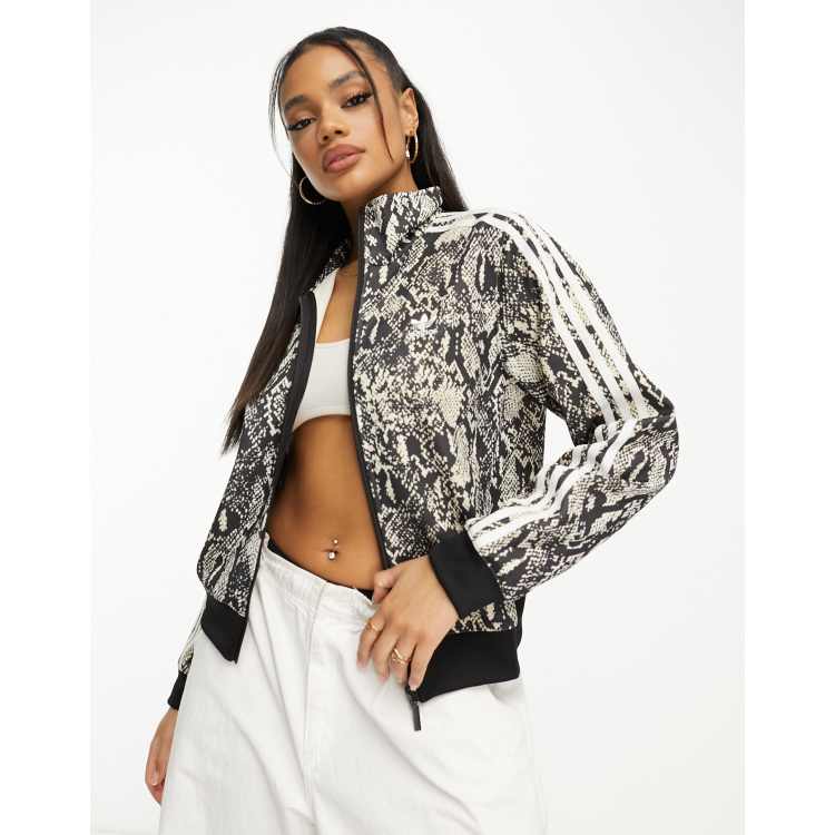 adidas Originals three stripe track jacket in snake print