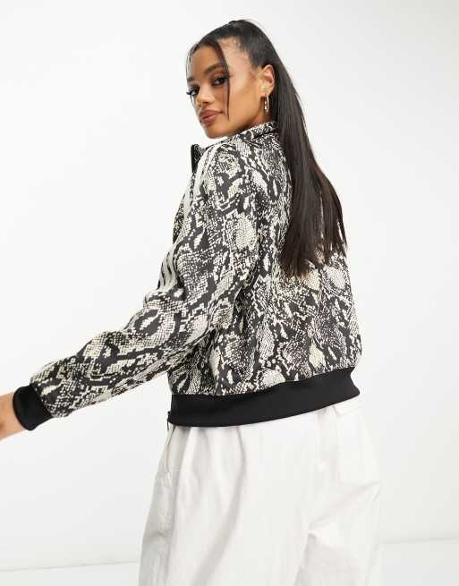 adidas Originals three stripe track jacket in snake print