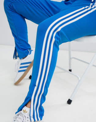 adidas originals three stripe track pant in blue