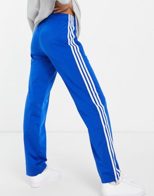 blue and white adidas track pants