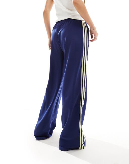 adidas Originals three stripe track pants in navy and yellow