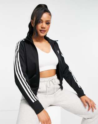 Adidas Originals Three Stripe Track Top In Black ModeSens