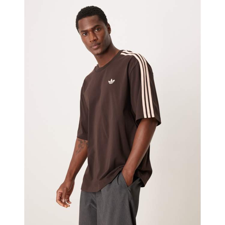 adidas Originals three stripe track top in brown | ASOS