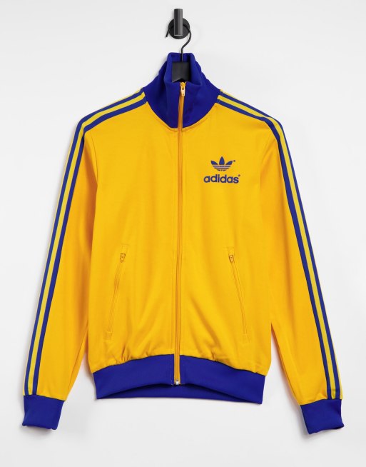 Adidas track cheap jacket gold stripe