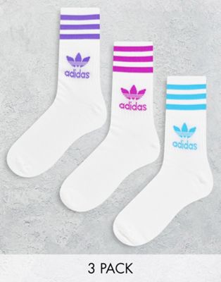 adidas Originals three stripe trefoil crew socks