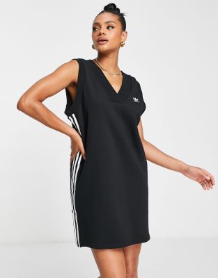 black 60 inch dresser Adidas Originals Drapey Silhouette Womens T-Shirt Dress Black