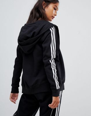 adidas three stripe zip hoodie