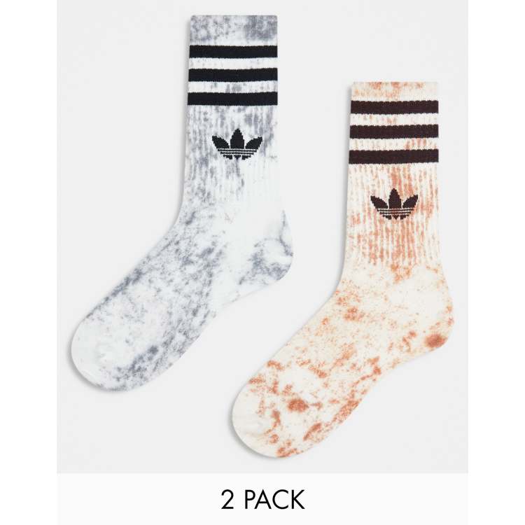 adidas Originals tie dye 2 pack socks in olive/navy | ASOS