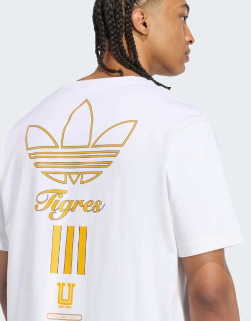 adidas Originals – Tigres Uanl Terrace Icons – T-Shirt in Weiß mit Grafik
