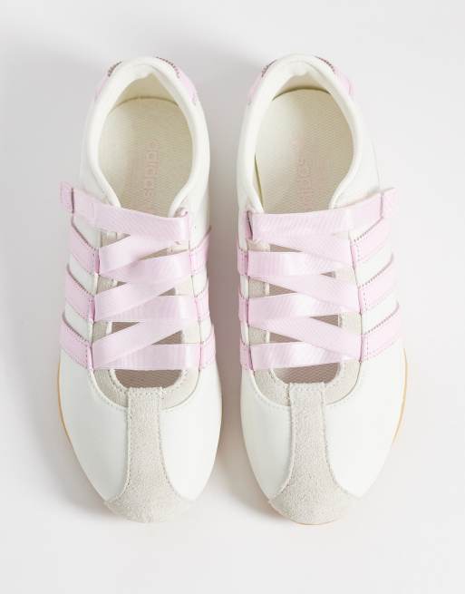 adidas Originals – Tokyo – Flache Mary-Jane-Schuhe in Wollweiß und Babyrosa , 2 von 5