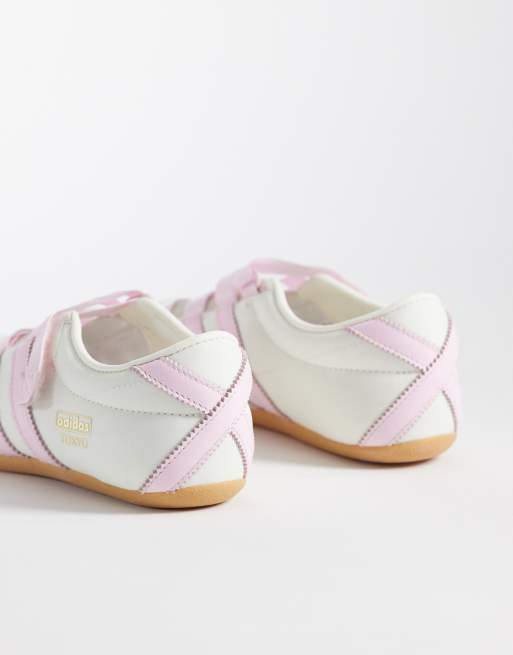 adidas Originals – Tokyo – Flache Mary-Jane-Schuhe in Wollweiß und Babyrosa , 4 von 5
