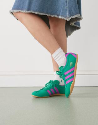  Tokyo shoes in court green / purple burst / g