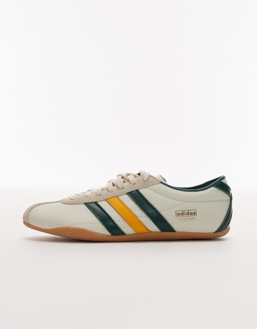 adidas Originals Tokyo sneakers in off-white, dark green and orange