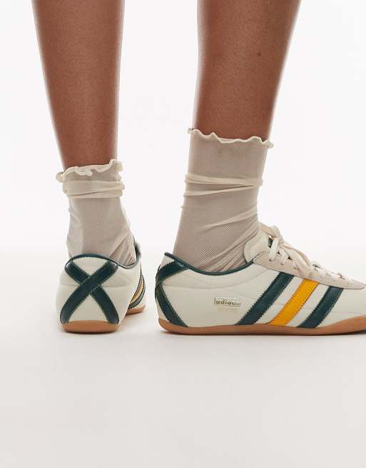 adidas Originals Tokyo sneakers in off-white, dark green and orange