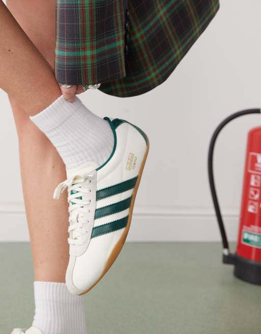 adidas Originals Tokyo sneakers in white and dark green