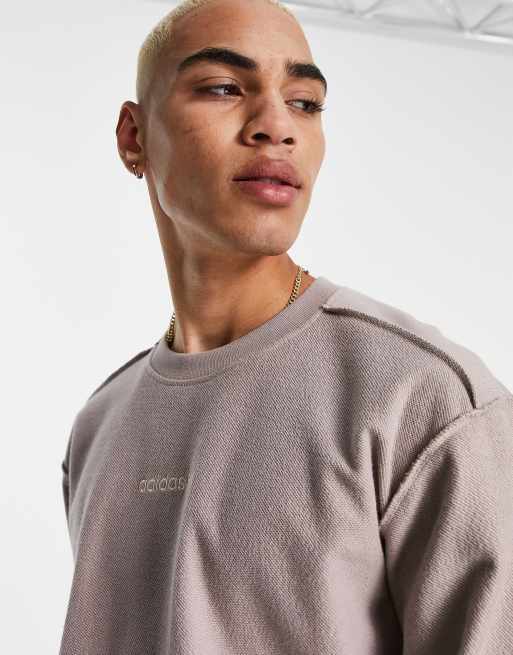 adidas Originals 'Tonal Textures' french terry sweatshirt in grey with back  logo | ASOS
