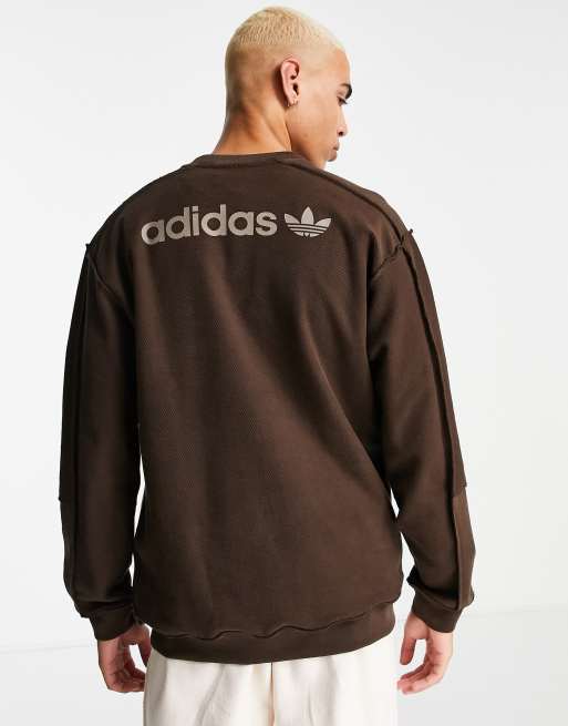 adidas Originals - 'Tonal Textures' - Sweatshirt met zachte badstof aan de binnenzijde en logo op de rug in bruin