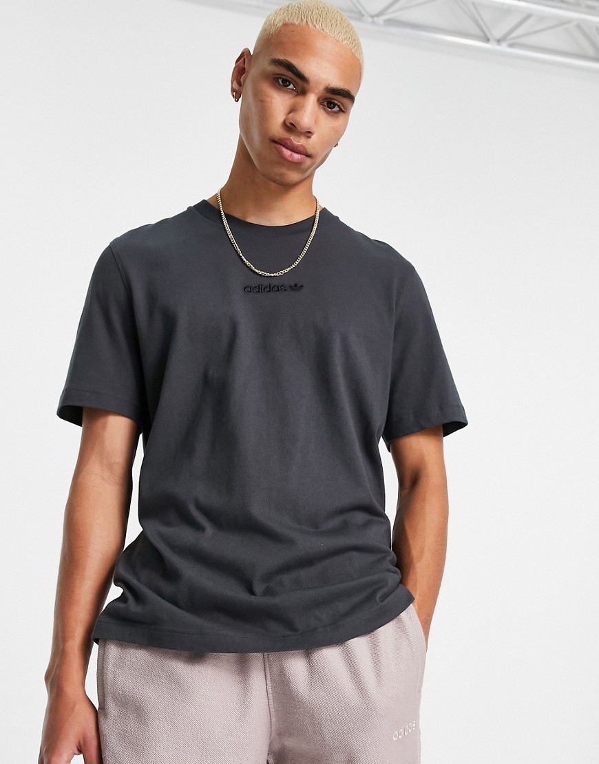 Adidas Originals 'Tonal Textures' t-shirt in black with back logo