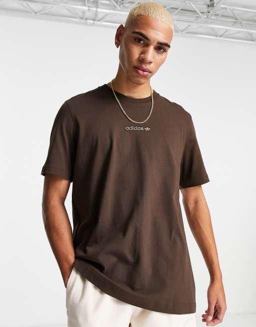 Brown adidas t store shirt