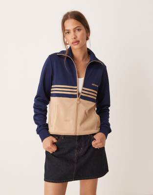 adidas Originals - Top de survêtement - Bleu marine/rose