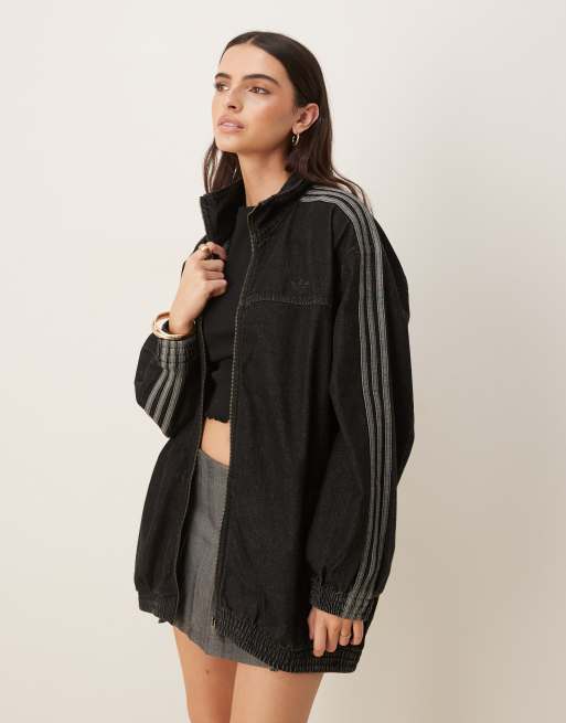 adidas Originals - Top de survêtement en jean - Noir