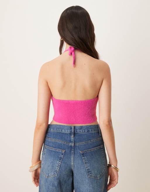 adidas Originals - Top dos nu en maille duveteuse - Rose, 4 de 4