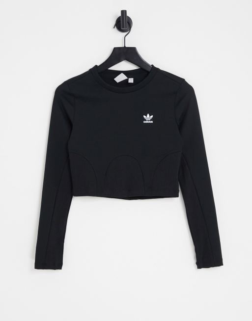 adidas Originals - Top met lange mouwen en jarreteldetail in zwart