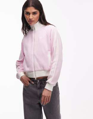 adidas Originals - Top sportivo in velour rosa | ASOS