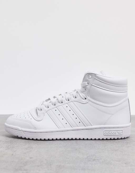 adidas Originals Top Ten hi top sneakers in triple white | ASOS