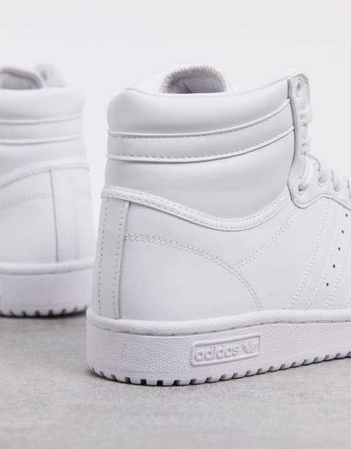 All white adidas shop shoes high tops