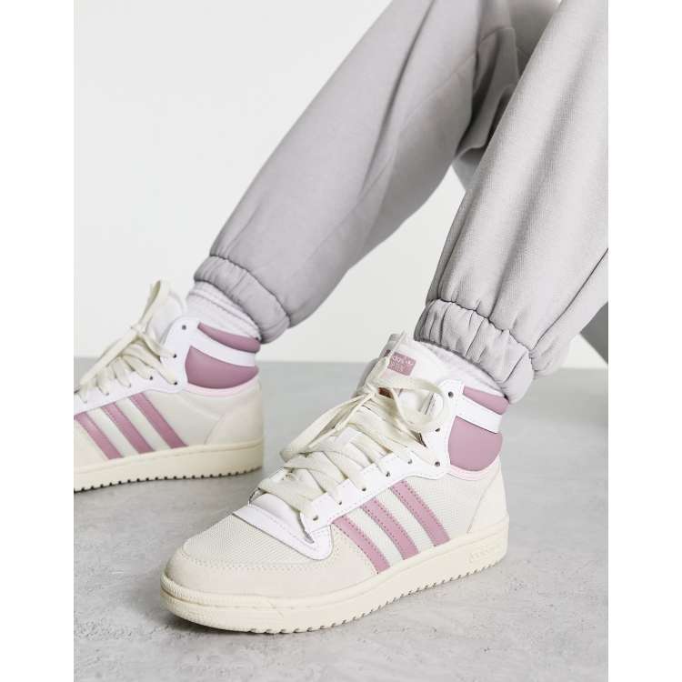 Pink and gray 2024 adidas high tops